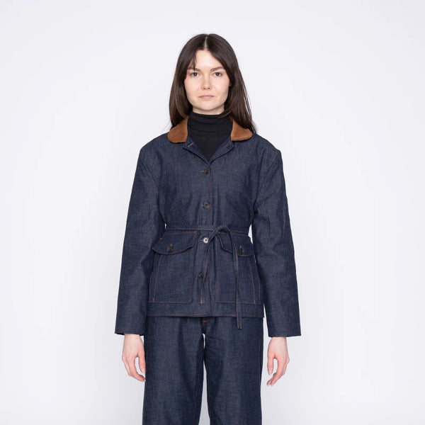 Naked & Famous- Balmoral Jacket: Slub Nep Rinsed Indigo