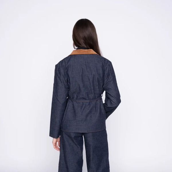 Naked & Famous- Balmoral Jacket: Slub Nep Rinsed Indigo