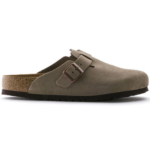 Birkenstock- Boston Soft Footbed Taupe Suede