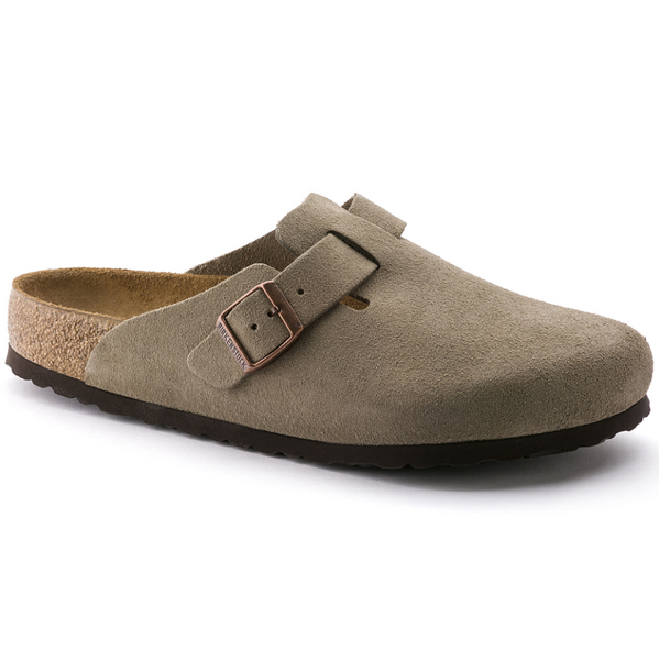 Birkenstock- Boston Soft Footbed Taupe Suede