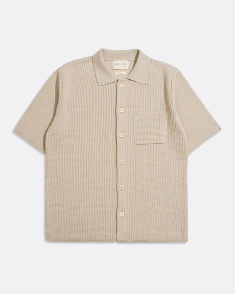 Far Afield- Heitor Knit Shirt in Peyote Sand