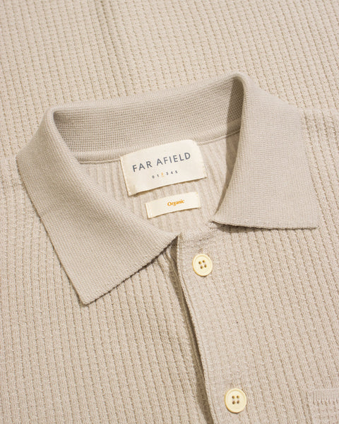 Far Afield- Heitor Knit Shirt in Peyote Sand