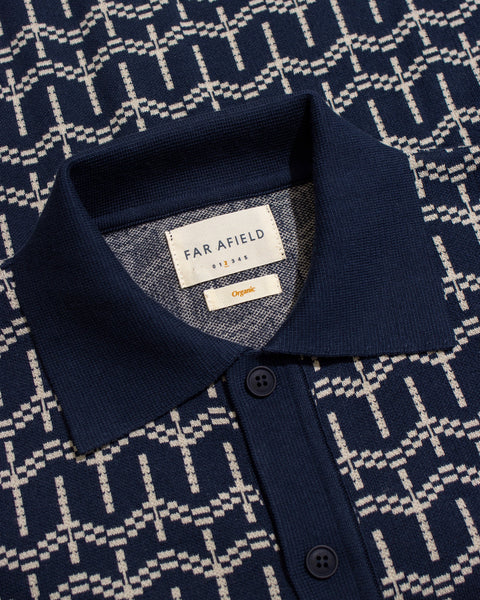 Far Afield- Zigger Cardigan in Palm Tree Navy Iris