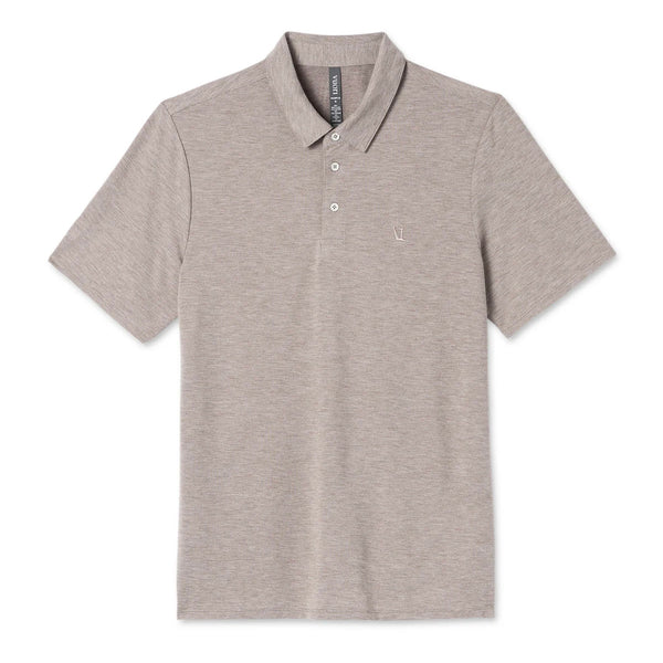 Vuori- Knit Twill Polo Fossil Heather