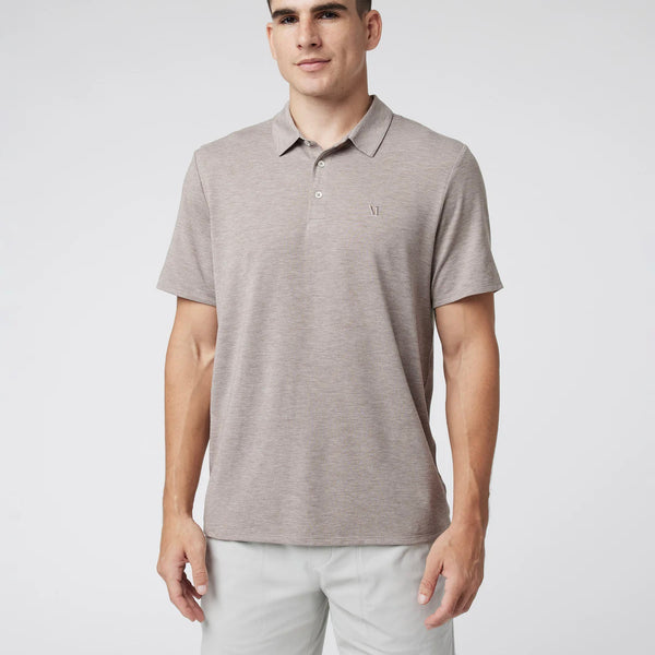 Vuori- Knit Twill Polo Fossil Heather