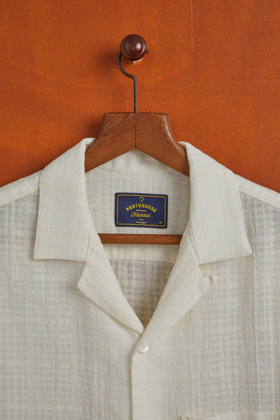 Portuguese Flannel- Grain Cotton Shirt Cream Gauze