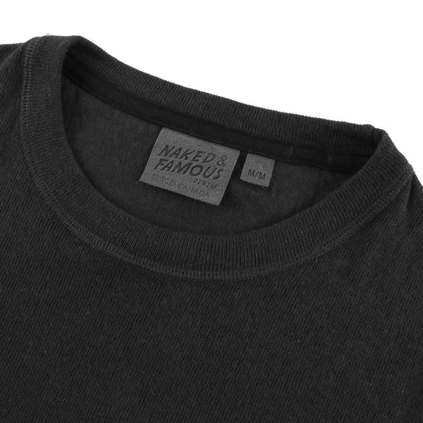 Naked & Famous Slim Crew Vintage Doubleface Black