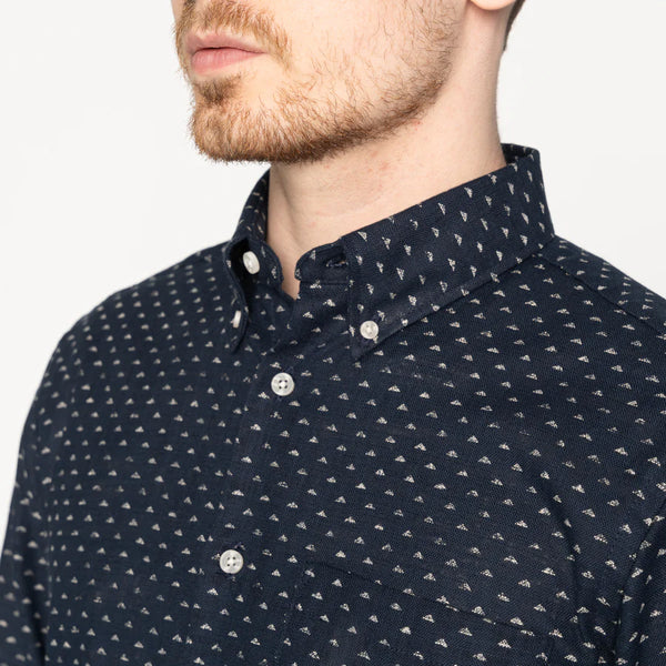 Naked & Famous- Easy Shirt Kimono Triangles Indigo