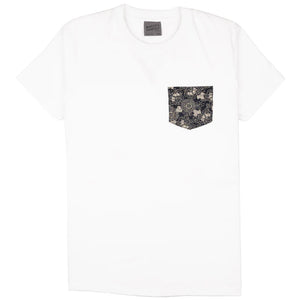 Naked & Famous- Pocket Tee Kimono Floral White