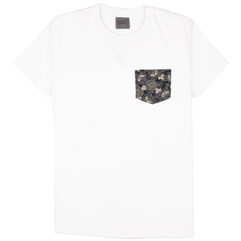 Naked & Famous- Pocket Tee Kimono Floral White