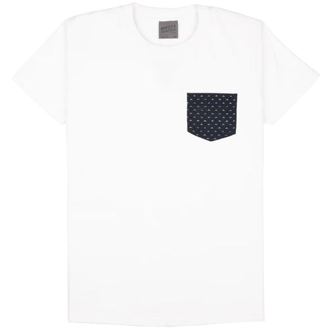 Naked & Famous- Pocket Tee Kimono Triangle White