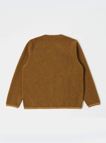 Universal Works- Cardigan In Mustard Wool Fleece