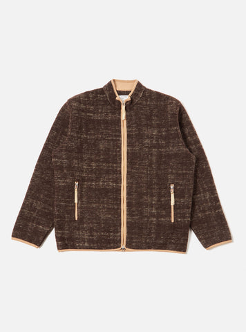 Universal Works- Climbing Jacket in Brown Marble Fleece