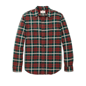 Filson- Vintage Flannel Work Shirt Green/Red/White Plaid