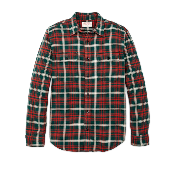 Filson- Vintage Flannel Work Shirt Green/Red/White Plaid