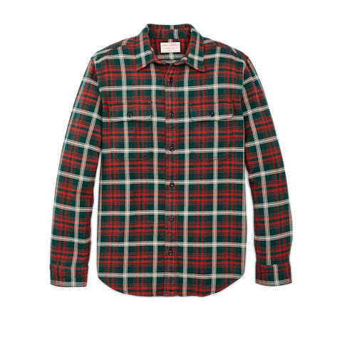 Filson- Vintage Flannel Work Shirt Green/Red/White Plaid