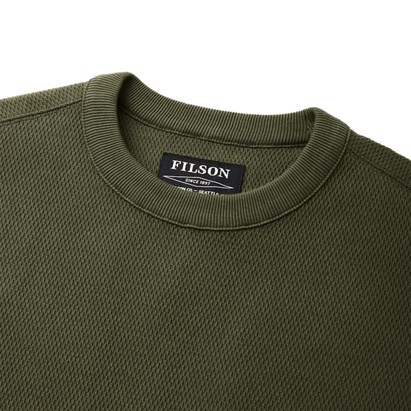 Filson- Waffle Knit Thermal Crewneck Mossy Rock