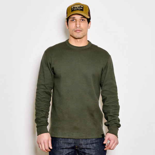 Filson- Waffle Knit Thermal Crewneck Mossy Rock