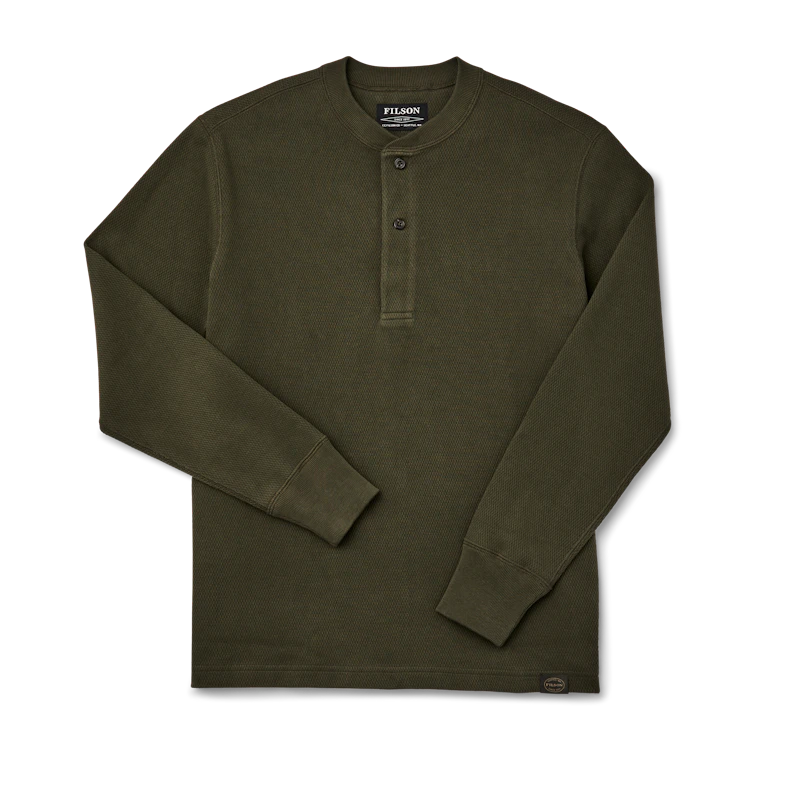 Filson- Waffle Knit Henley Mossy Rock