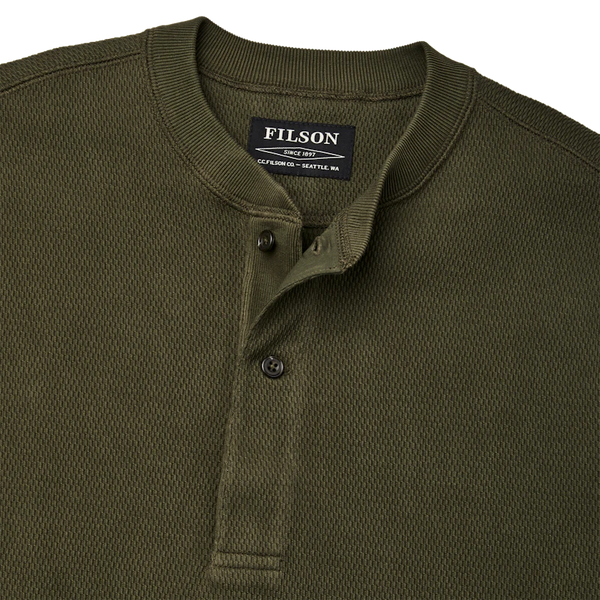 Filson- Waffle Knit Henley Mossy Rock