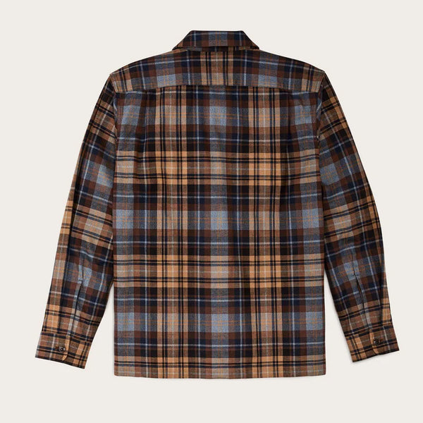 Filson- Elk Heights Camp Shirt Brown Oak/Heather Blue