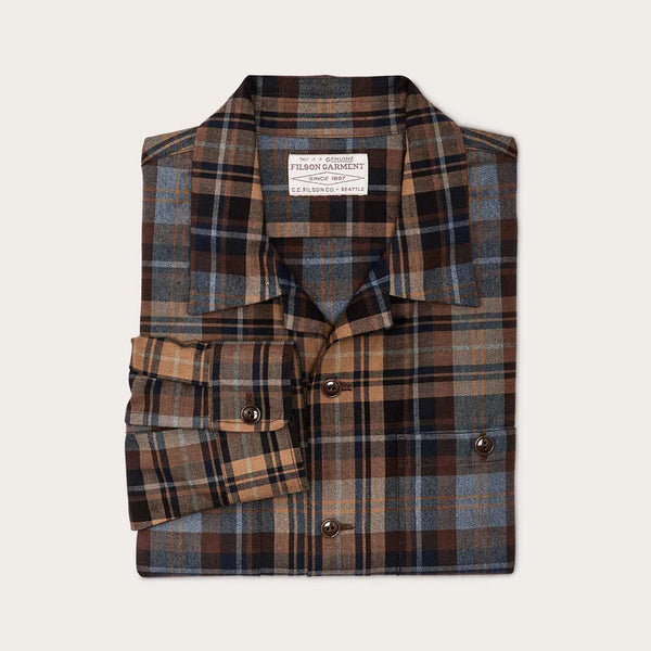 Filson- Elk Heights Camp Shirt Brown Oak/Heather Blue