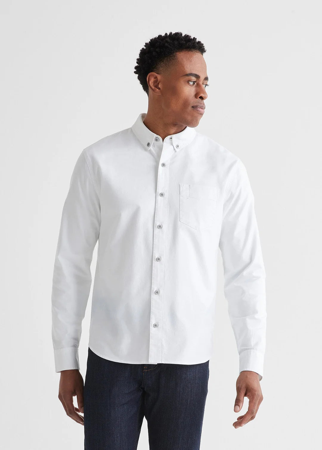 DUER- Performance Stretch Button Down: White