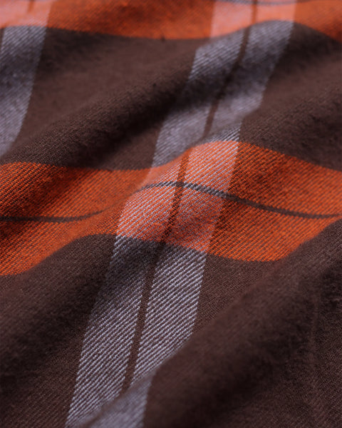 Far Afield- Larry Check Shirt: Slate Brown/Burnt Orange