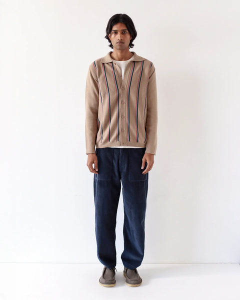 Far Afield- Zigger Cardigan: Cornstalk Kuki Stripe