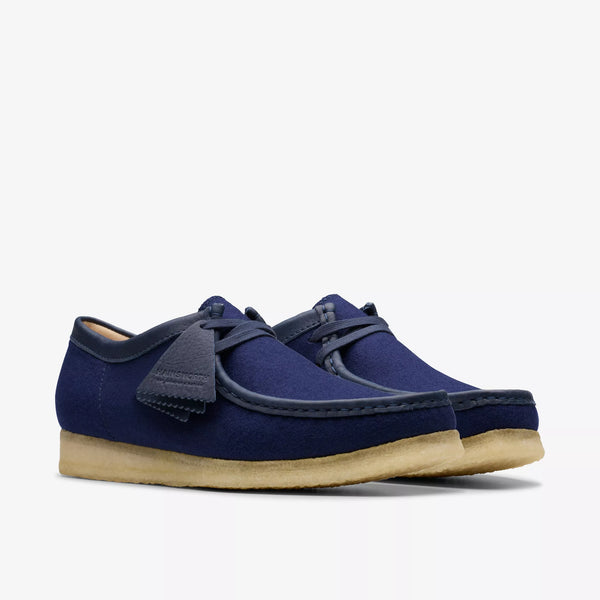 Clarks- Wallabee Navy Wool