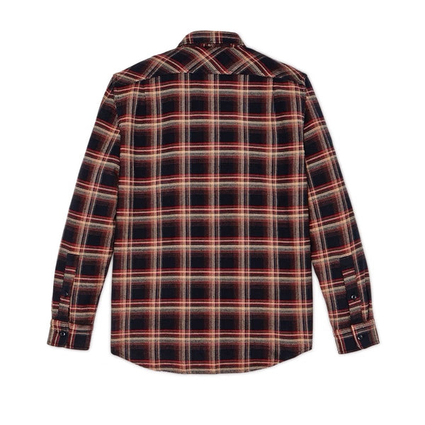 Filson- Vintage Flannel Work Shirt in Black/Rust/Plaid