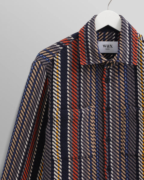 Wax London- Whiting Overshirt Vertical Stripe