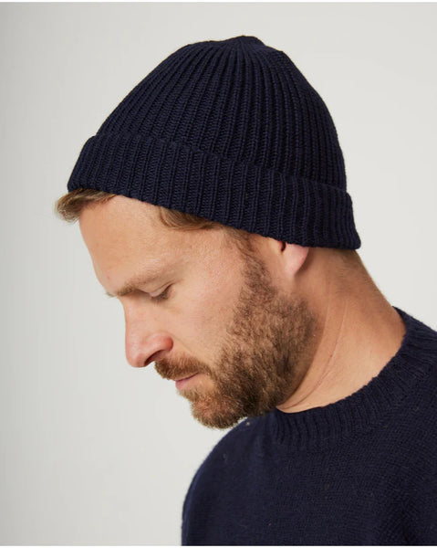 Peregrine- Porter Ribbed Beanie in Navy