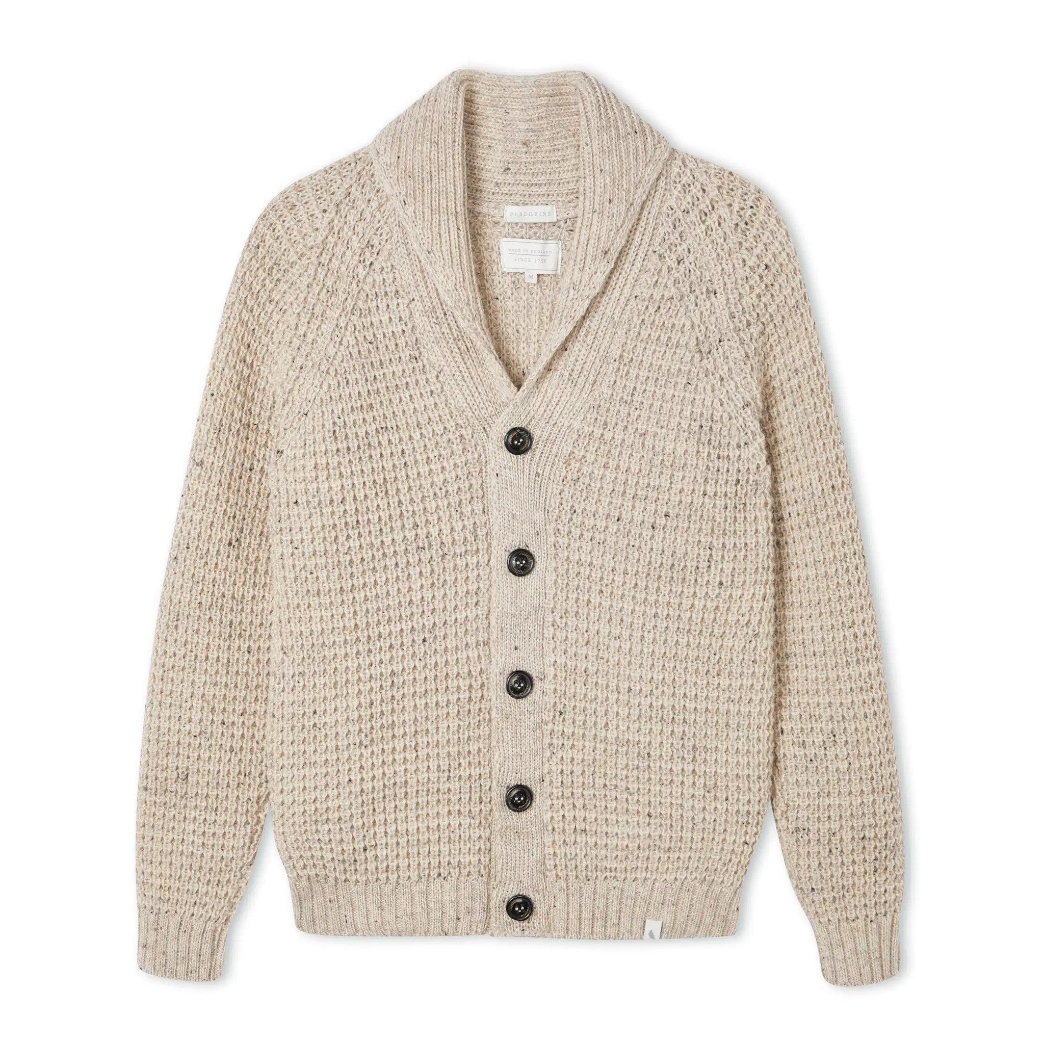 Peregrine- Waffle Shawl Cardigan in Skiddaw