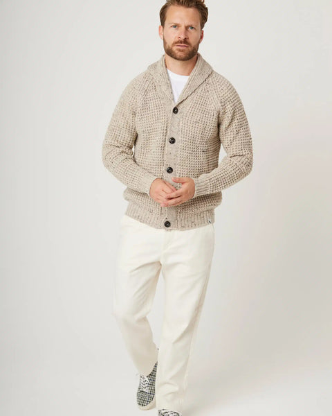 Peregrine- Waffle Shawl Cardigan in Skiddaw