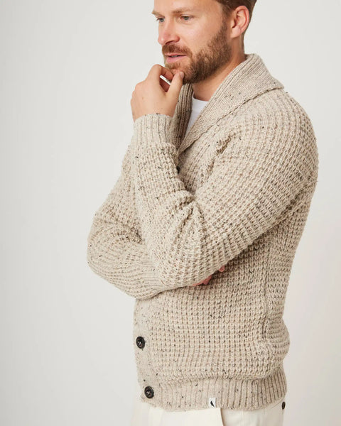 Peregrine- Waffle Shawl Cardigan in Skiddaw