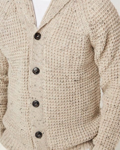 Peregrine- Waffle Shawl Cardigan in Skiddaw