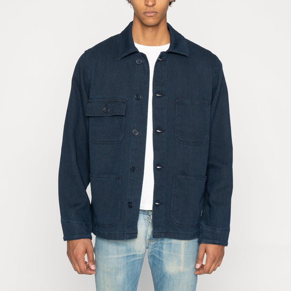 Naked & Famous- Chore Coat: Yagasuri Denim