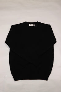 Harley of Scotland- Shaggy Raglan Sweater in Black