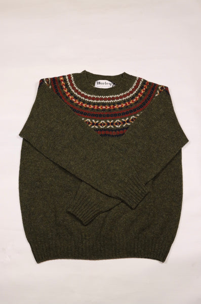 Harley of Scotland- Women’s Fairisle Sweater in Pineshadow