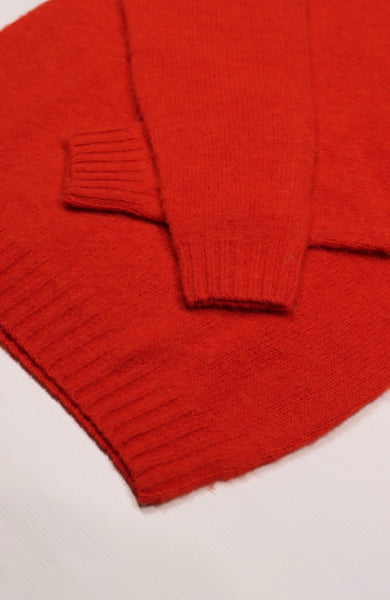 Harley of Scotland- Women’s Shaggy Raglan Sweater in Scarlet