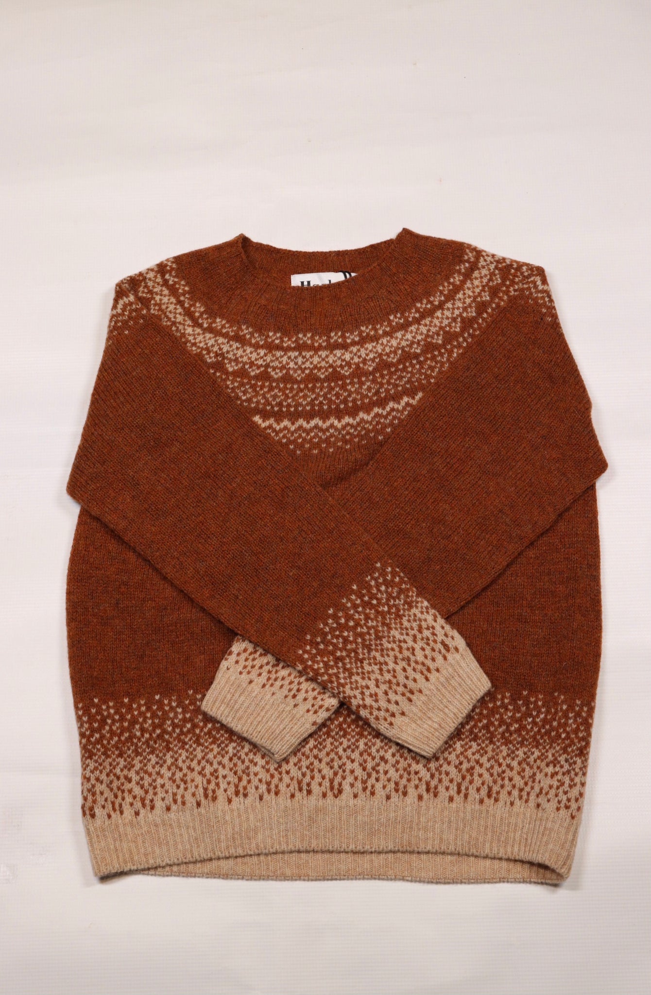 Harley of Scotland- Women’s Nordic Sweater in Tusk and Sienna