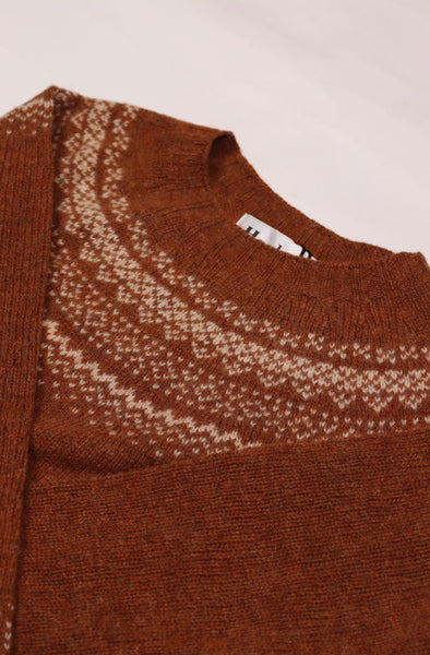 Harley of Scotland- Women’s Nordic Sweater in Tusk and Sienna