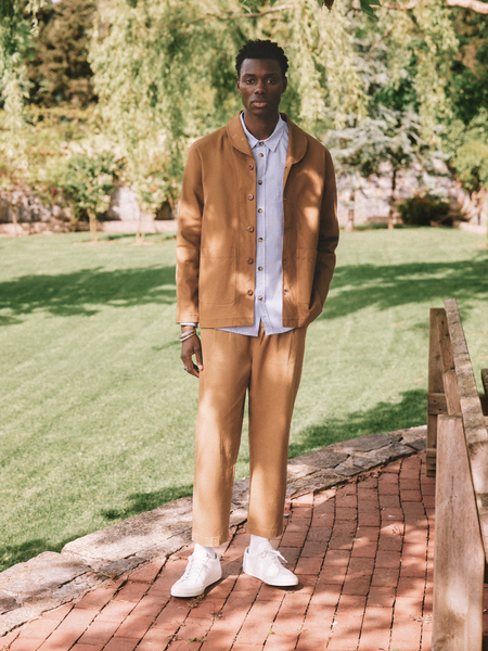 By the Oak- Shawl Collar Jacket in Mustard