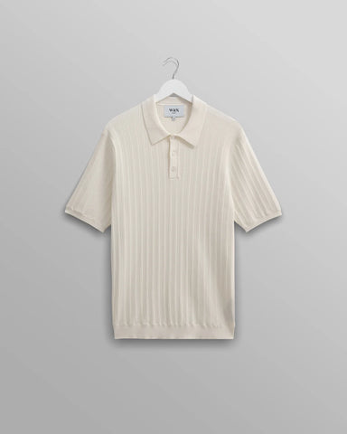 Wax London- Naples Polo Vertical Knit in Ercu