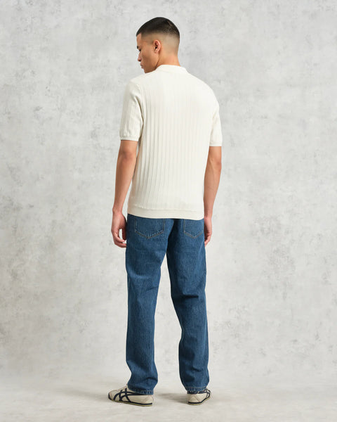 Wax London- Naples Polo Vertical Knit in Ercu