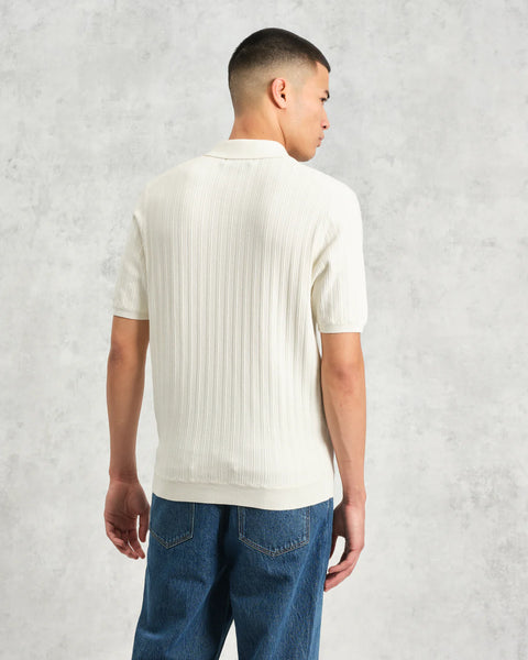 Wax London- Naples Polo Vertical Knit in Ercu