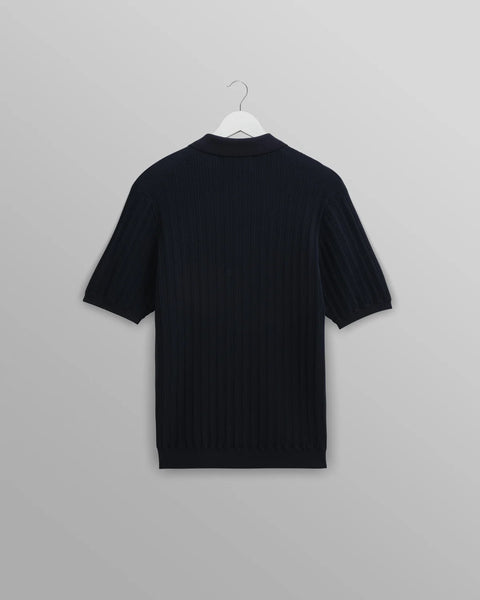 Wax London- Naples Polo Vertical Knit in Midnight