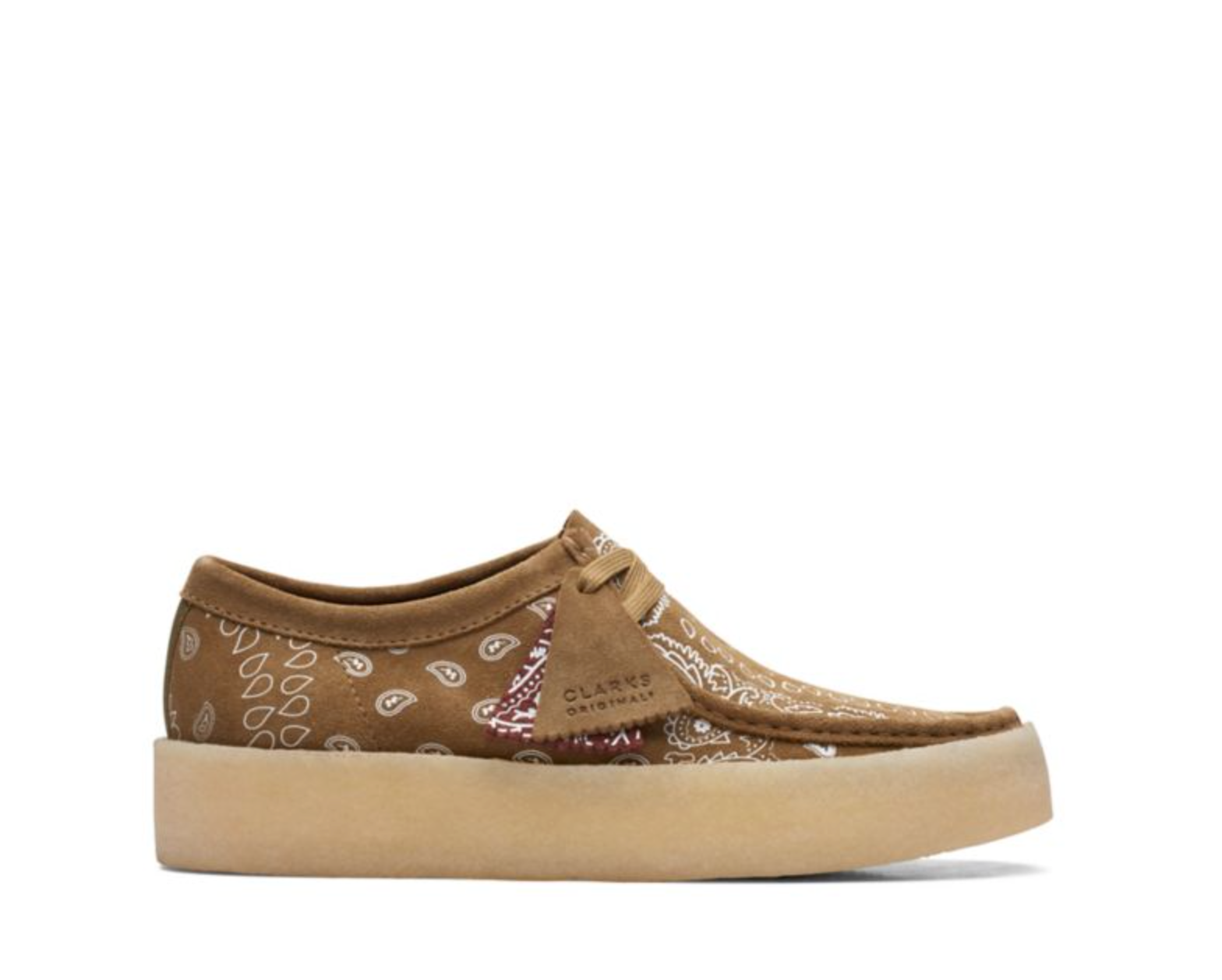Clarks Wallabee Cup Sole Dark Olive Paisley Print