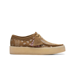 Clarks Wallabee Cup Sole Dark Olive Paisley Print